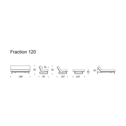 Fraction 120 Sofa Bed Corduroy / 200x95cm